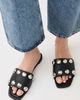 Loeffler Randall Loeffler Randall Hayes Studded Flat Sandals Black/Silver - 3