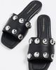 Loeffler Randall Loeffler Randall Hayes Studded Flat Sandals Black/Silver - 5