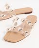 Loeffler Randall Loeffler Randall Hayes Studded Flat Sandals Clear/Dune/Champagne - 5