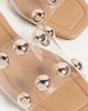 Loeffler Randall Loeffler Randall Hayes Studded Flat Sandals Clear/Dune/Champagne - 6