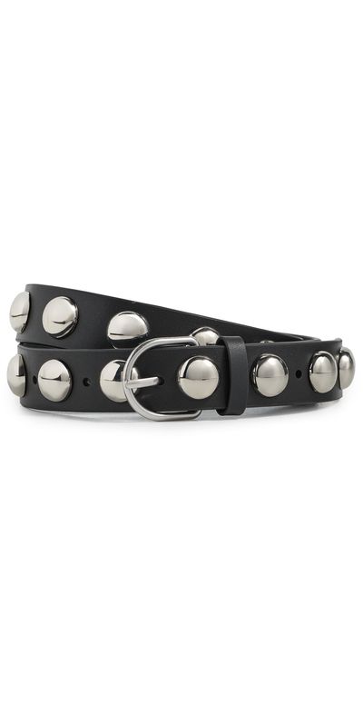 Loeffler Randall Loeffler Randall Issa Dome Studded Belt Black Vachetta w/ Studded Silver