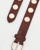 Loeffler Randall Loeffler Randall Issa Dome Studded Belt Espresso Suede w/ Studded Cham - 5