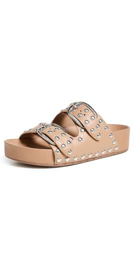 Loeffler Randall Loeffler Randall Joni Two Band Sandals Khaki/Silver