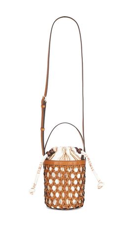 Loeffler Randall Loeffler Randall Laith Stripe Canvas & Beads Bucket Bag