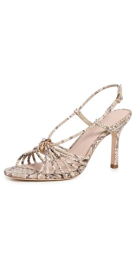 Loeffler Randall Loeffler Randall Mareka Strappy Heels with Hardware Natural Snake