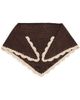 Loeffler Randall Loeffler Randall Monty Merino Wool Triangle Scarf Brown Knit w/ Cream Scallop Edges One - 1