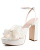 Loeffler Randall Loeffler Randall Natalia Platform Pleated Bow Sandals Pearl 8.5 - 1