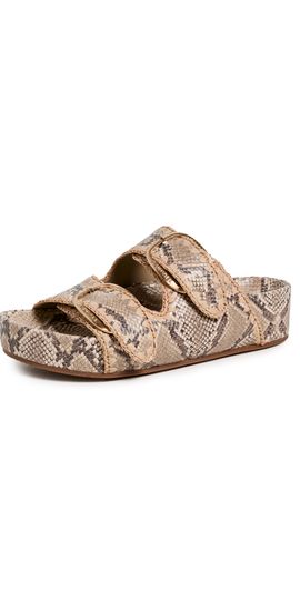 Loeffler Randall Loeffler Randall Nico Two Band Sandals Snake/Natural