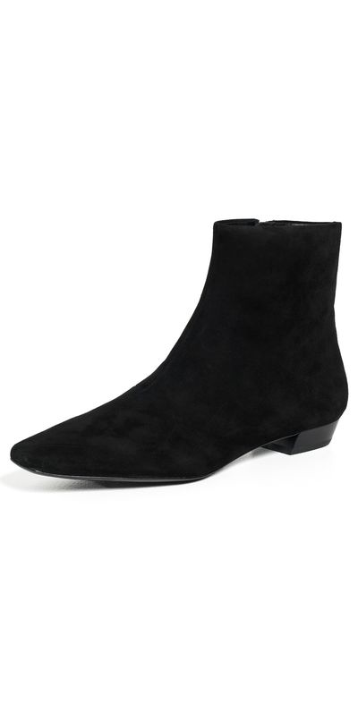 Loeffler Randall Loeffler Randall Siya Suede Flat Ankle Boots Black