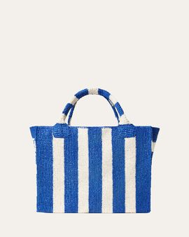 Loeffler Randall Sol Striped Crochet Raffia Tote Bag