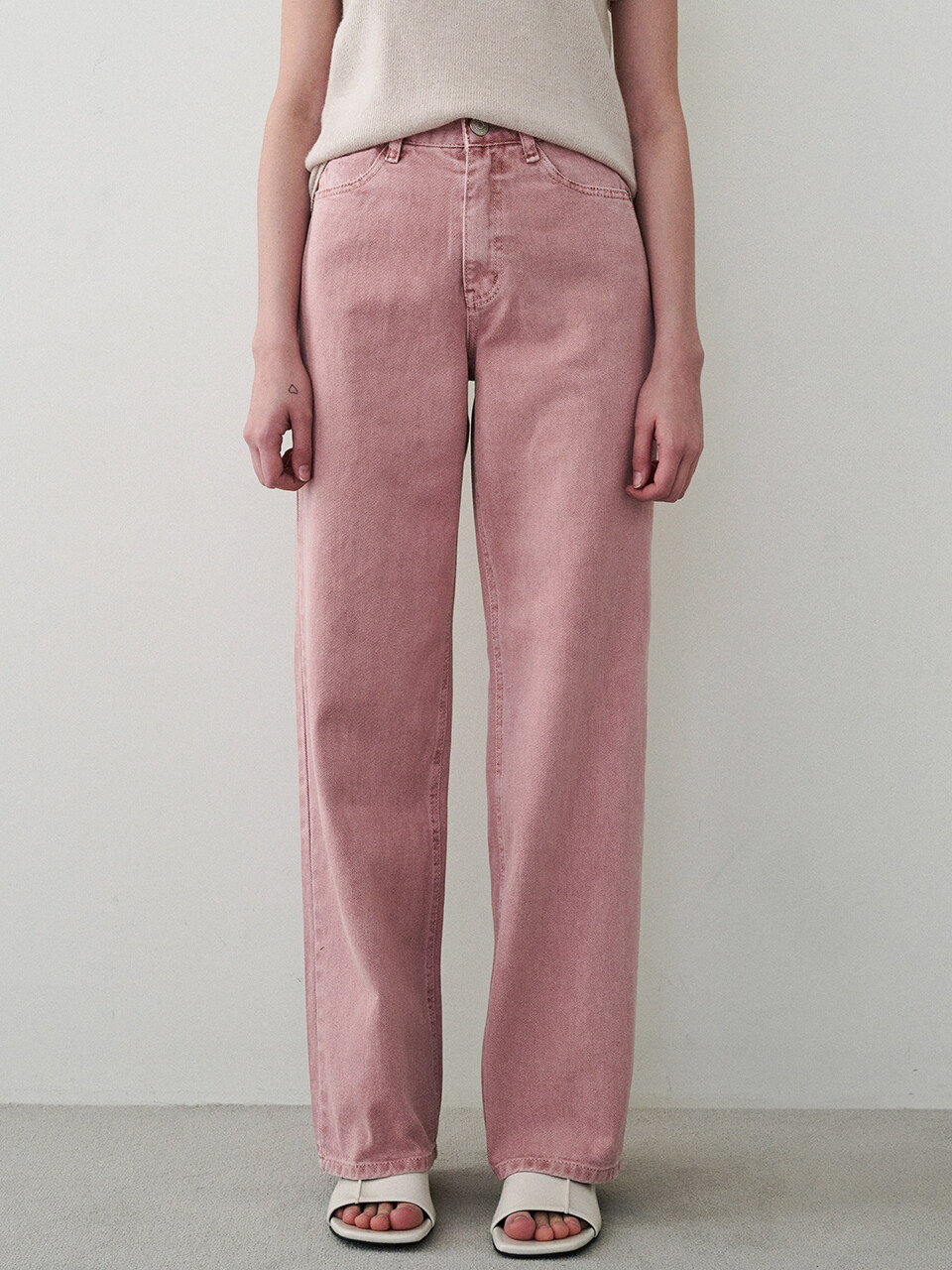 LOEIL Back Line Washing Dyeing Pants _ Pink