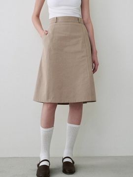 LOEIL Basic Midi Skirt _ Beige
