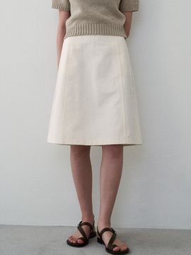 LOEIL Basic Midi Skirt _ Cream