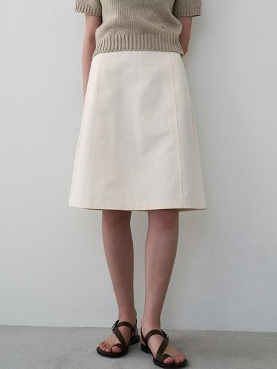 LOEIL Basic Midi Skirt _ Cream