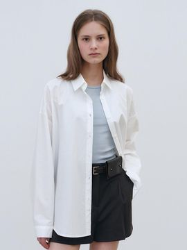 LOEIL Basic Oversized Cotton Shirt [Ivory]