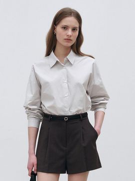 LOEIL Basic Oversized Cotton Shirt [Light Gray]