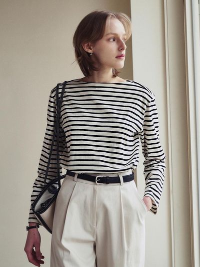 LOEIL Boat Neck Stripe T-shirt