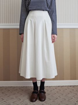 LOEIL Flare Cotton Midi Skirt