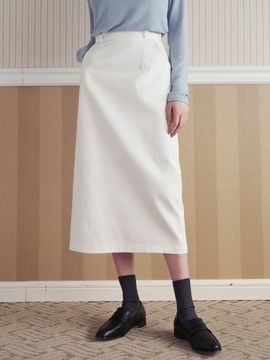 LOEIL H-line Pocket Midi Skirt _ White