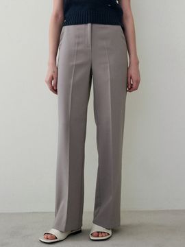 LOEIL Line Straight Long Slacks _ Khaki Beige