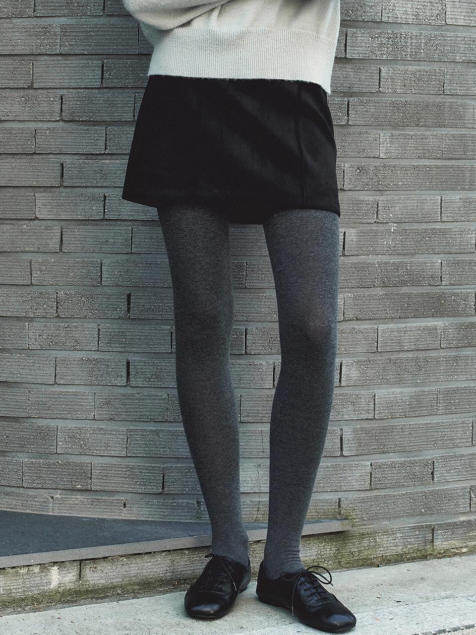 LOEIL line suede mini skirt - black