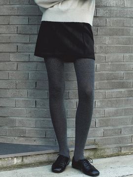 LOEIL line suede mini skirt - black