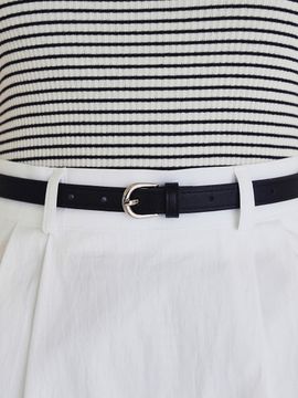 LOEIL Round Buckle Slim Belt