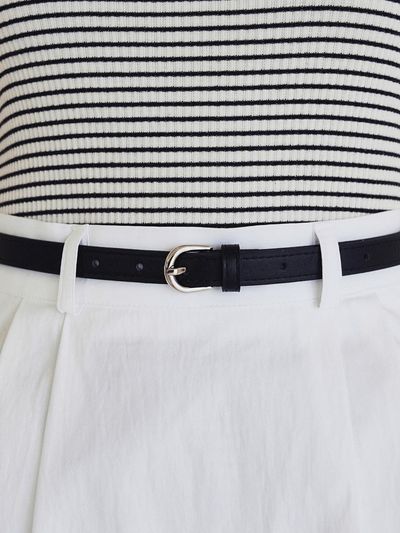 LOEIL Round Buckle Slim Belt