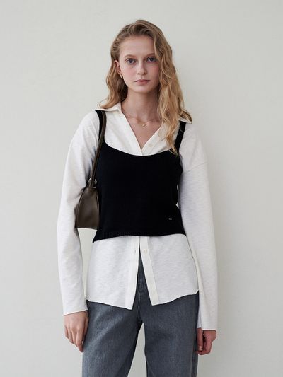 LOEIL Sleeveless Knit Top _ Black