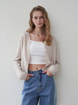 LOEIL Spring Wool Blended Cardigan _ Beige