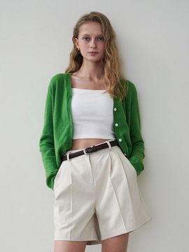 LOEIL Spring Wool Blended Cardigan _ Green