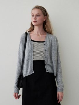 LOEIL Spring Wool Blended Cardigan _ Grey