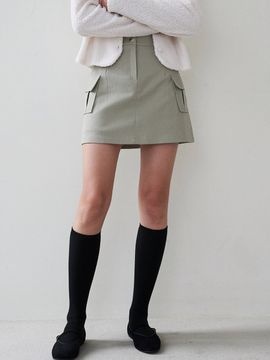 LOEIL Vintage Cargo Short Skirt _ Khaki