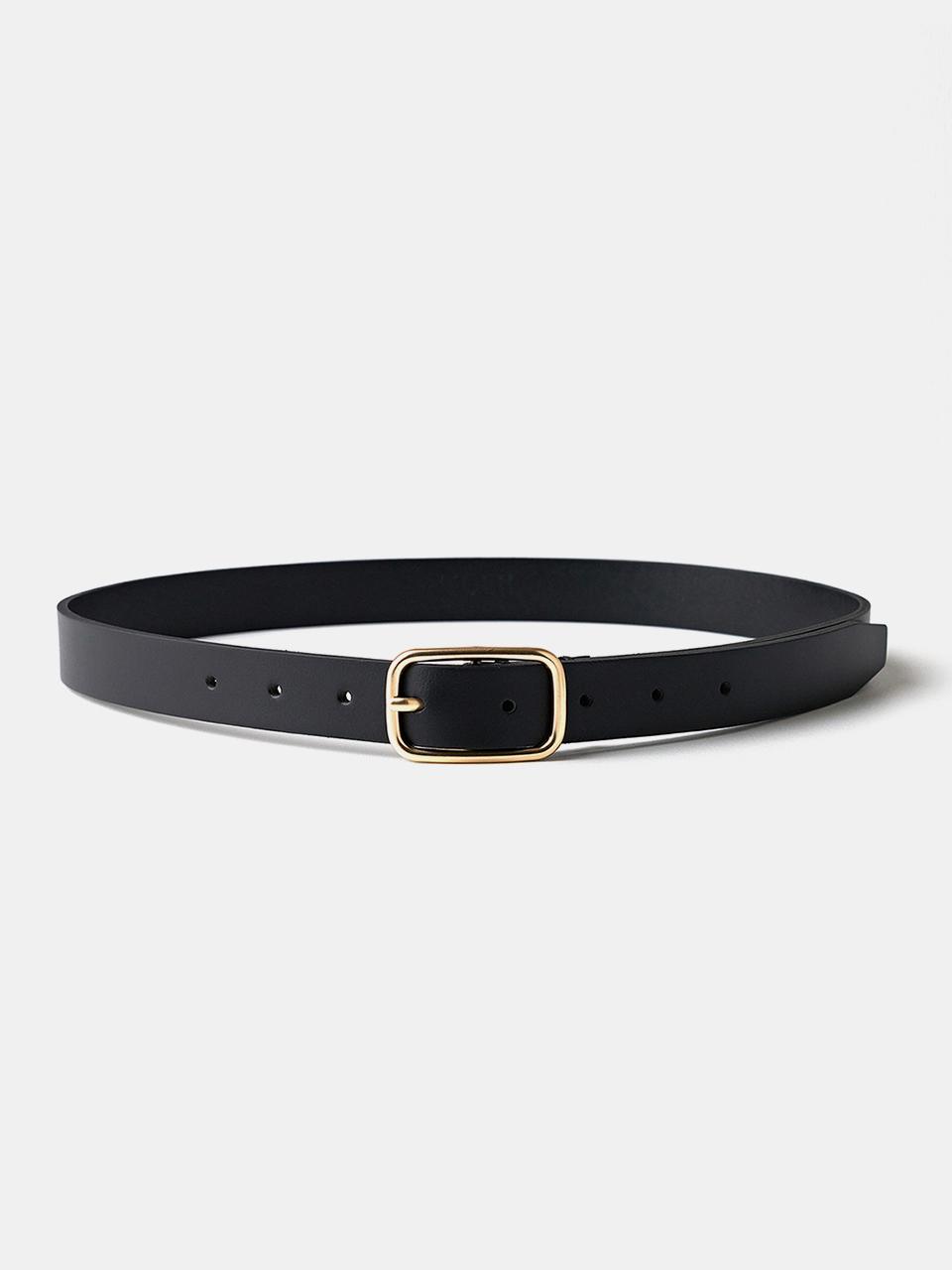 LOEIL Vintage Gold Square Belt - Black