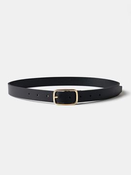 LOEIL Vintage Gold Square Belt - Black