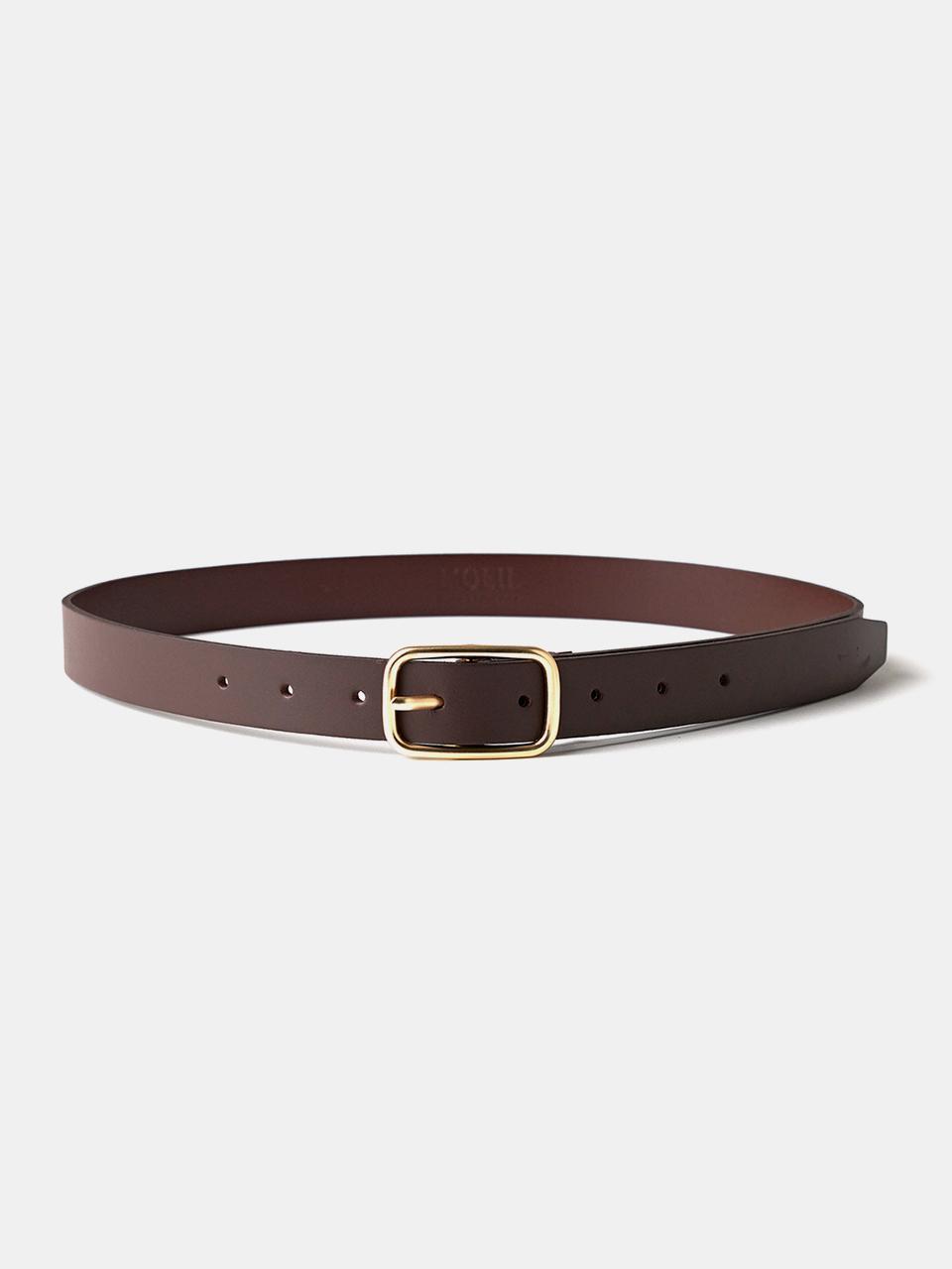 LOEIL Vintage Gold Square Belt - Brown