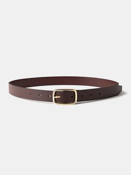 LOEIL Vintage Gold Square Belt - Brown