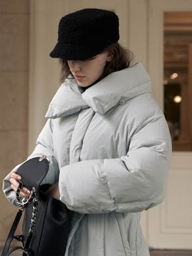 LOEUVRE Belted Down Jumper - Sky Blue