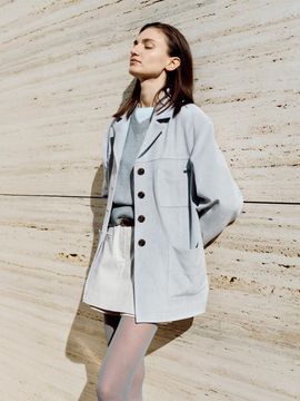 LOEUVRE Classic Faux Suede Oversized Half-Length Jacket (SL5XJ626-J5)