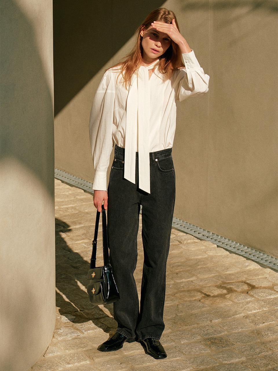 LOEUVRE Cone Straight Denim_Black