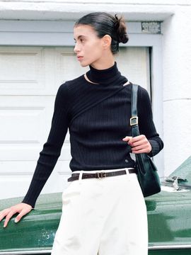 LOEUVRE Cut Out Asymmetrical Knit Top - 2 Colors