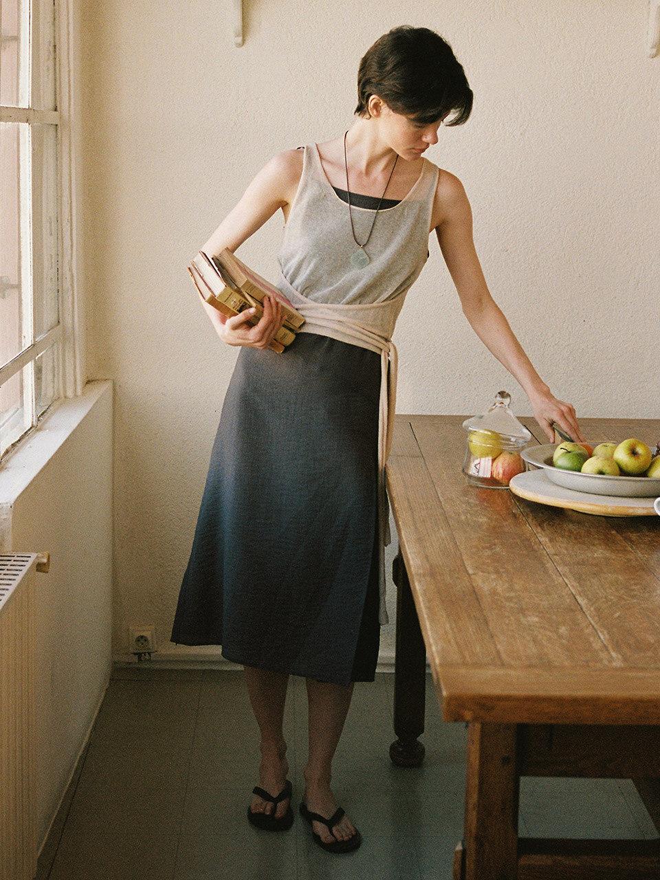 LOEUVRE Layered Sheer Slip Dress (SW5MO215-94)