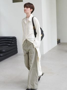 LOEUVRE Maxi Shirt Dress - Light Beige