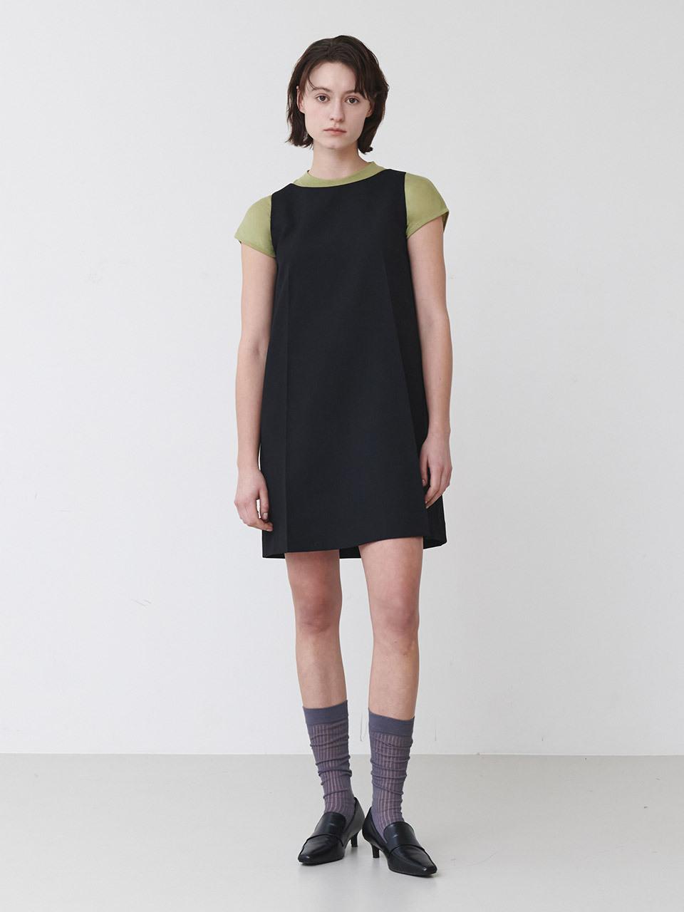 LOEUVRE Mini Sleeveless Dress [Black] (SW5SO106-10)