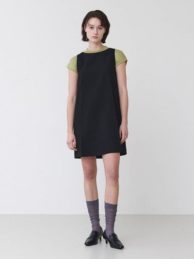 LOEUVRE Mini Sleeveless Dress [Black] (SW5SO106-10)