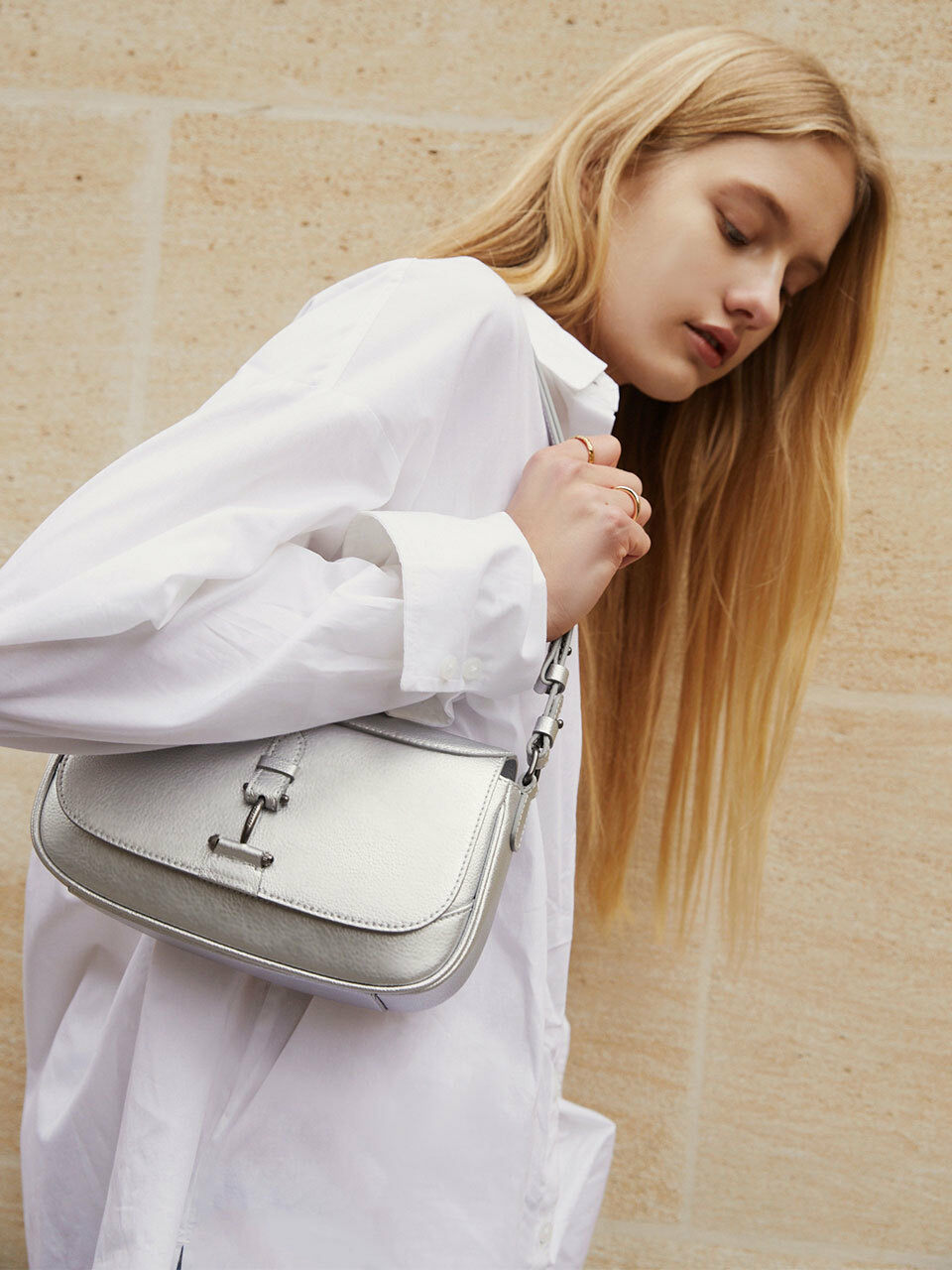 LOEUVRE Sac De Velo Mini Bag_Silver