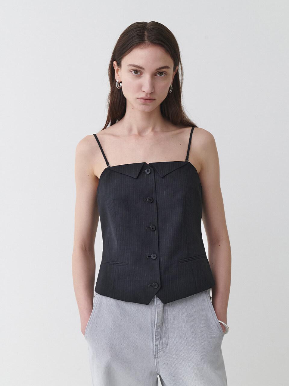 LOEUVRE Tailored Bustier Vest (SW5MV206-GW)