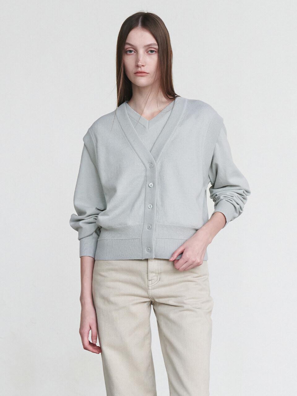 LOEUVRE Wool Blend Knit Vest- 2 Colors