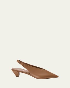 Loewe 45mm Origami Cubic Leather Slingback Pumps