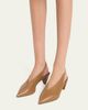 Loewe 45mm Origami Cubic Leather Slingback Pumps - 2